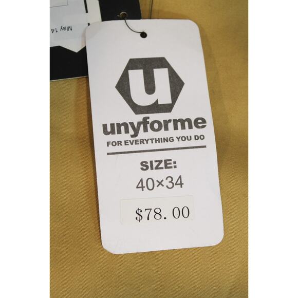 Unyforme Carter Pants Mens size 40x34 Gold Khaki Cargo Joggers Logo - Picture 9 of 10